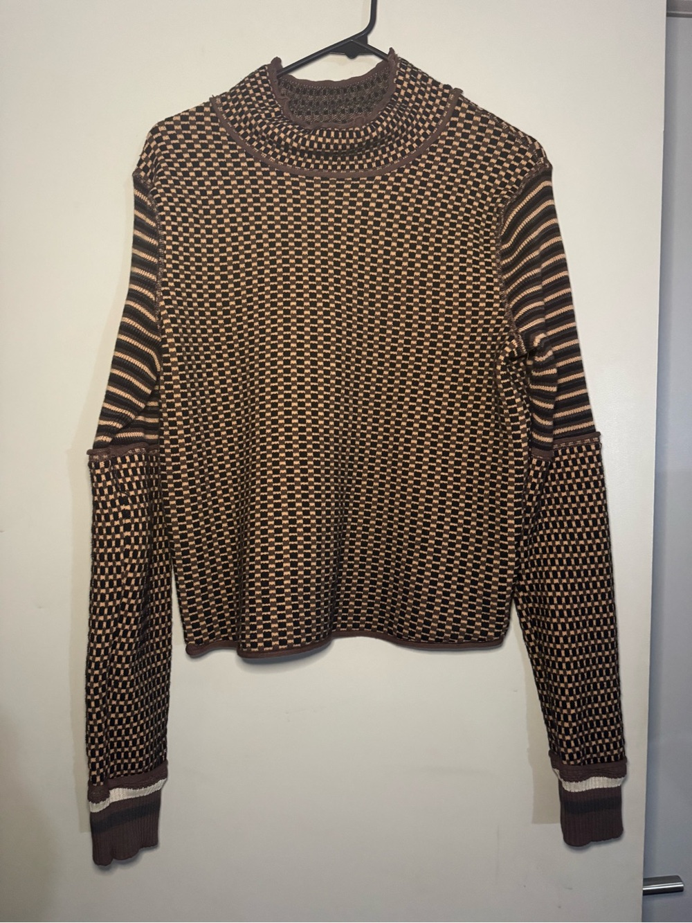 Free People Gamer Cuff Turtleneck Sweater in Black Combo Medium - Picture 4 of 5